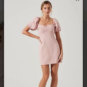 ASTR the Label Linen Pleat Front Mini Dress